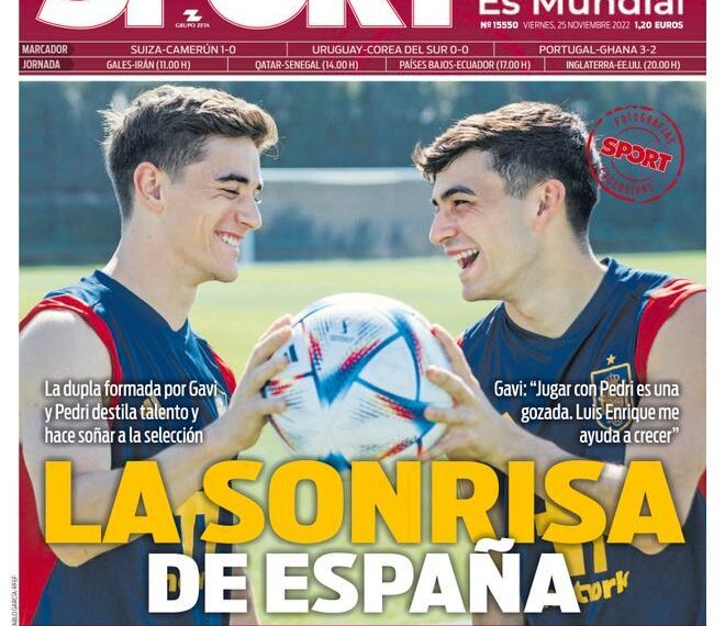 Esta es la portada de SPORT de hoy viernes 25 de noviembre