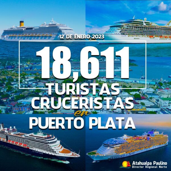 Puerto Plata recibe este jueves 18,611 cruceristas en cuatro embarcaciones