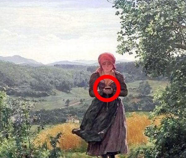 ¿Viajera del tiempo? Las teorías detrás de la pintura de 1860 de una mujer “con un celular”