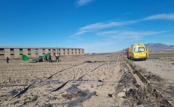 Una avioneta con un piloto de 65 años a bordo se estrella en Totana