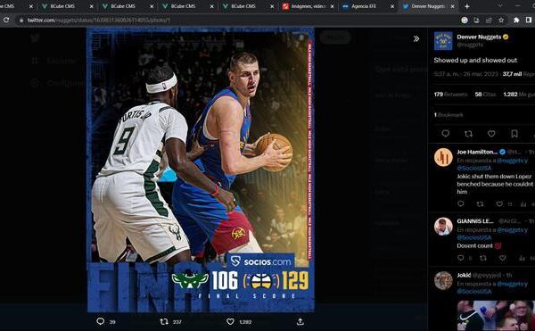 Los Nuggets logran una abultada ventaja ante los Bucks