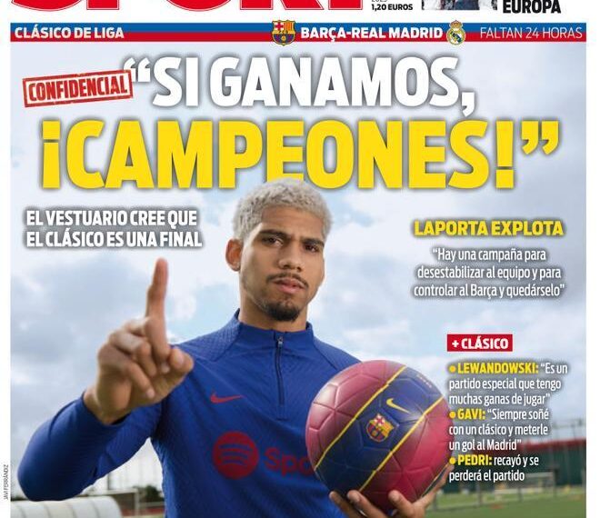 Esta es la portada de SPORT de hoy, sábado 18 de marzo