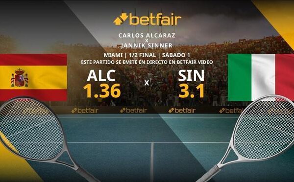 Carlos Alcaraz vs. Jannik Sinner: horario, TV, estadísticas y pronósticos del Masters de Miami