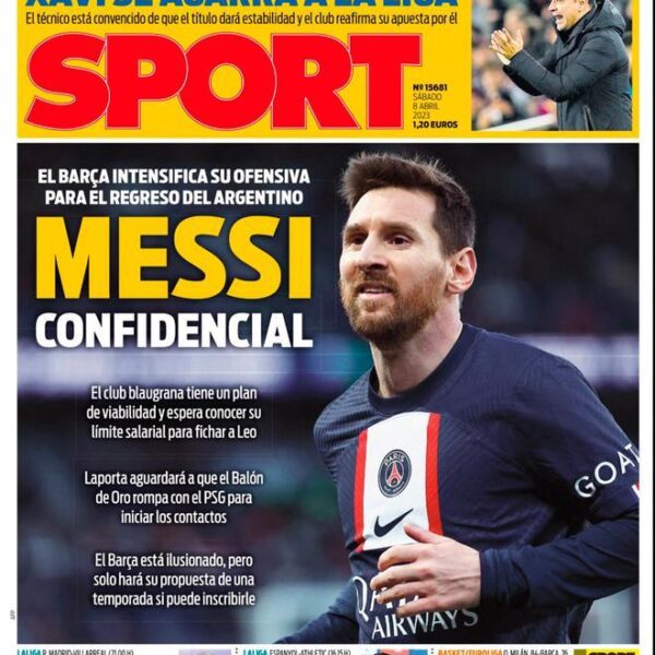 Esta es la portada de SPORT de hoy, sábado 8 de abril de 2023